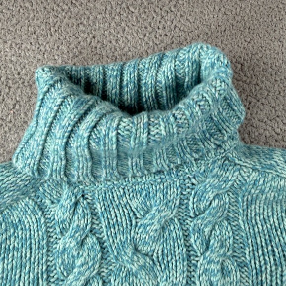 Express Sweater Womens L Turtleneck Cable Knit Wool Cashmere Blend Skiing Winter - Picture 4 of 9
